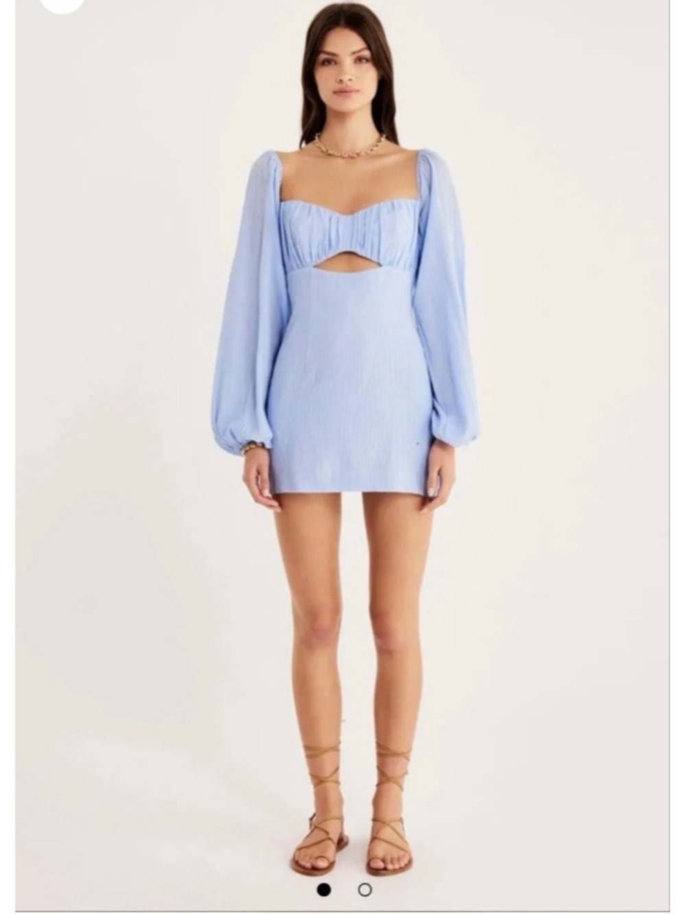 Women's Rumer Blue Long Sleeve Cutout Mini Dress S